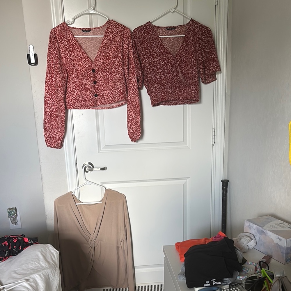 SHEIN Red Floral Blouse